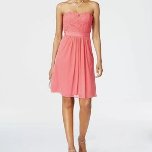 Adrianna Papell Pink Lace Strapless dress NWT 10